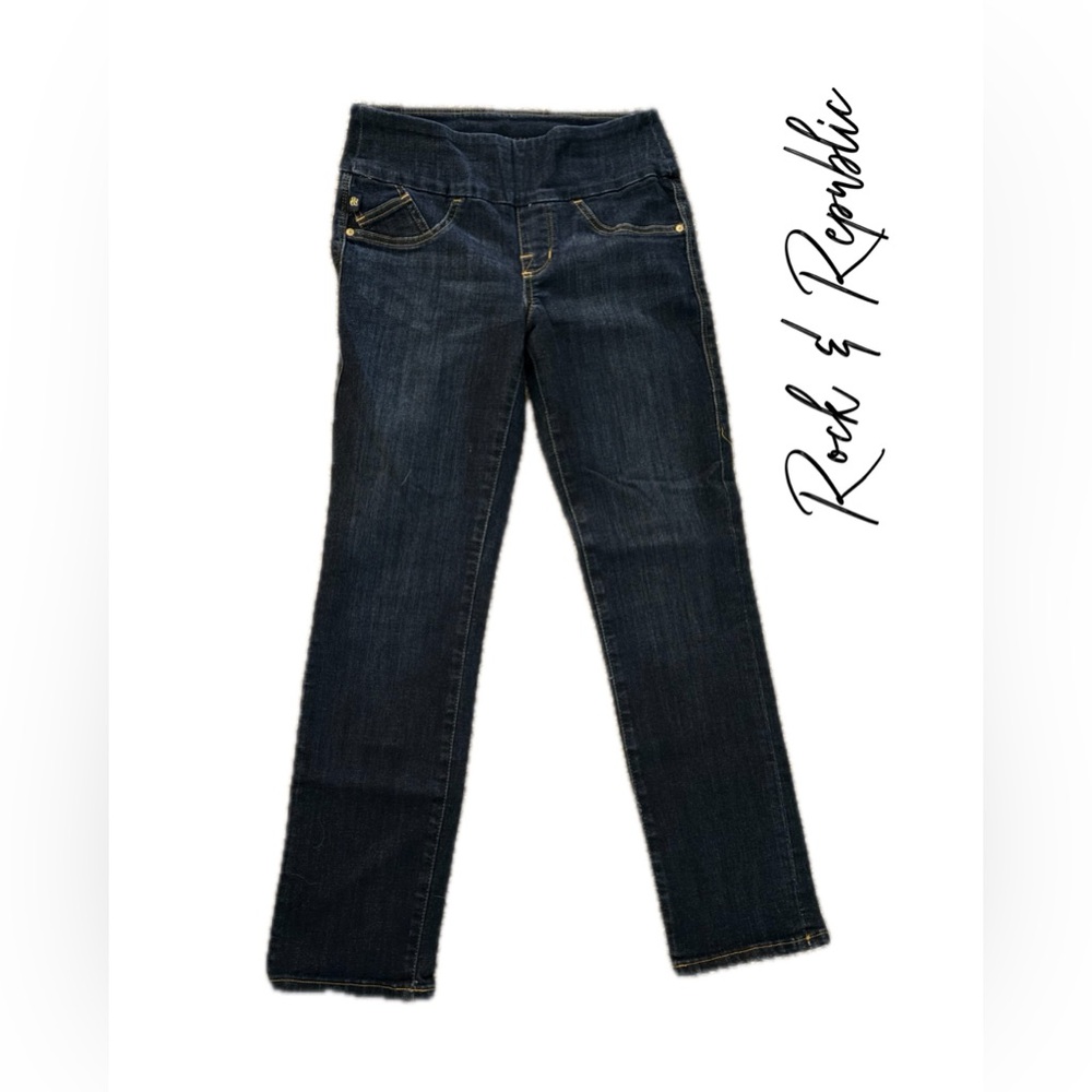 Rock & Republic Women's Dark Blue Straight Leg Jeans